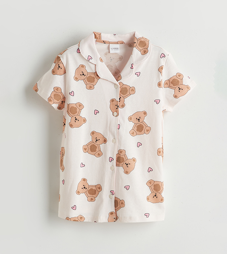 Printed Crew Neck Pyjama Set