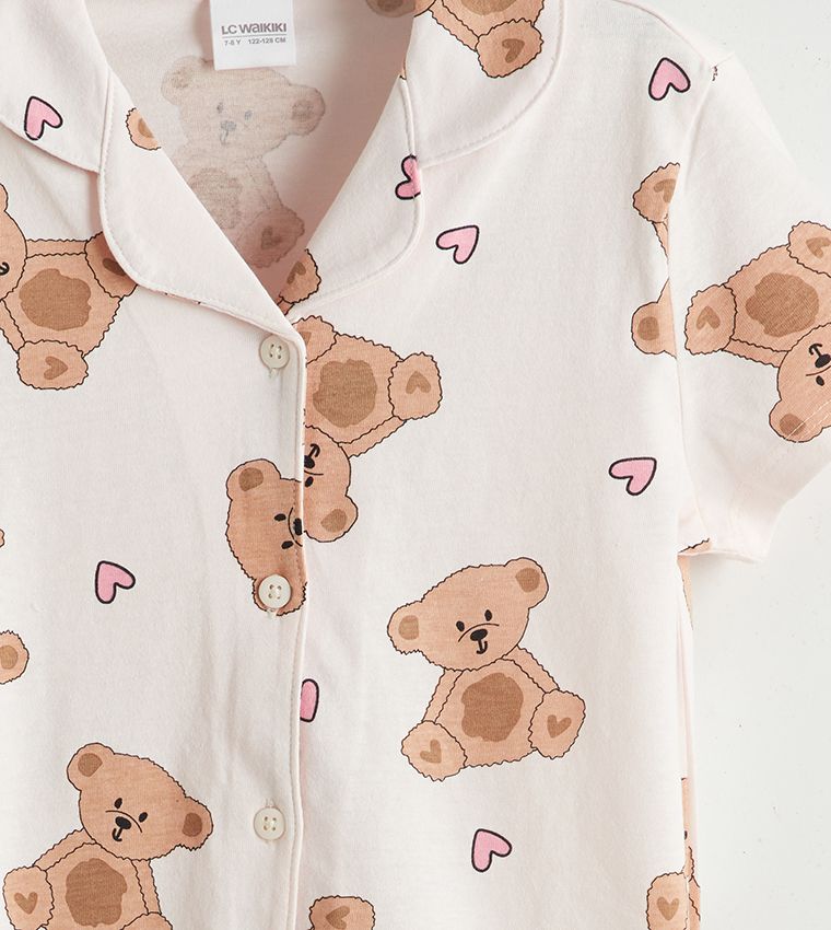 Printed Crew Neck Pyjama Set