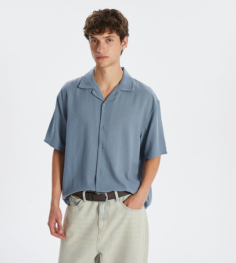 Crinkled Short Sleeves Shirt