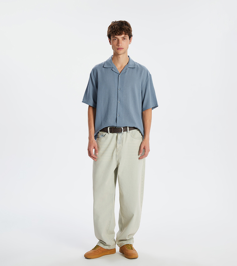 Crinkled Short Sleeves Shirt