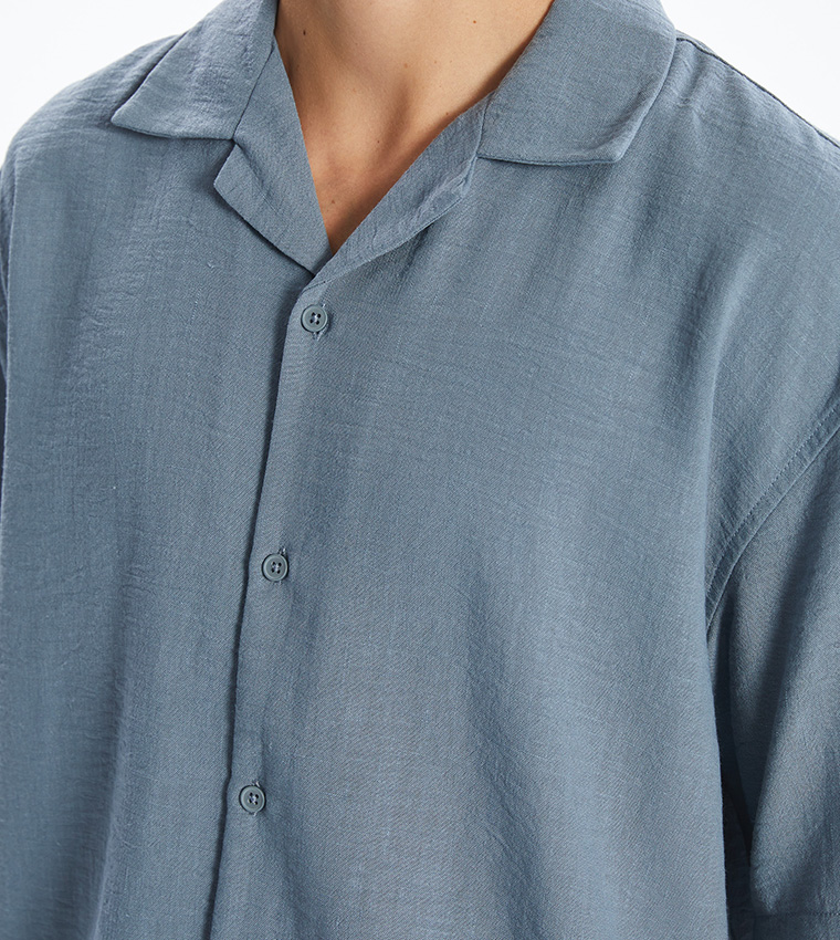 Crinkled Short Sleeves Shirt