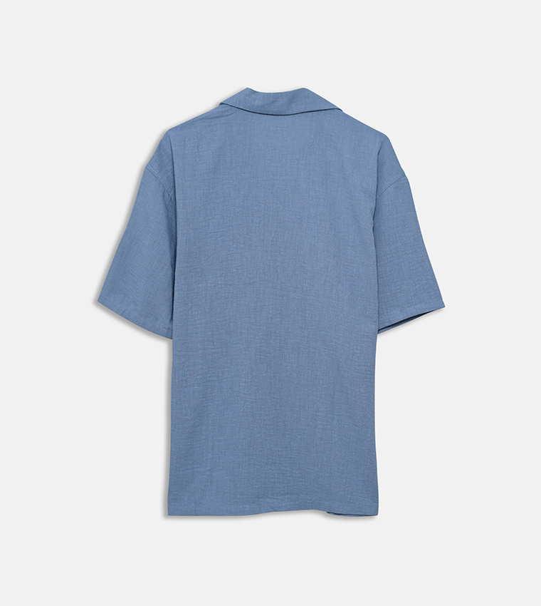 Crinkled Short Sleeves Shirt