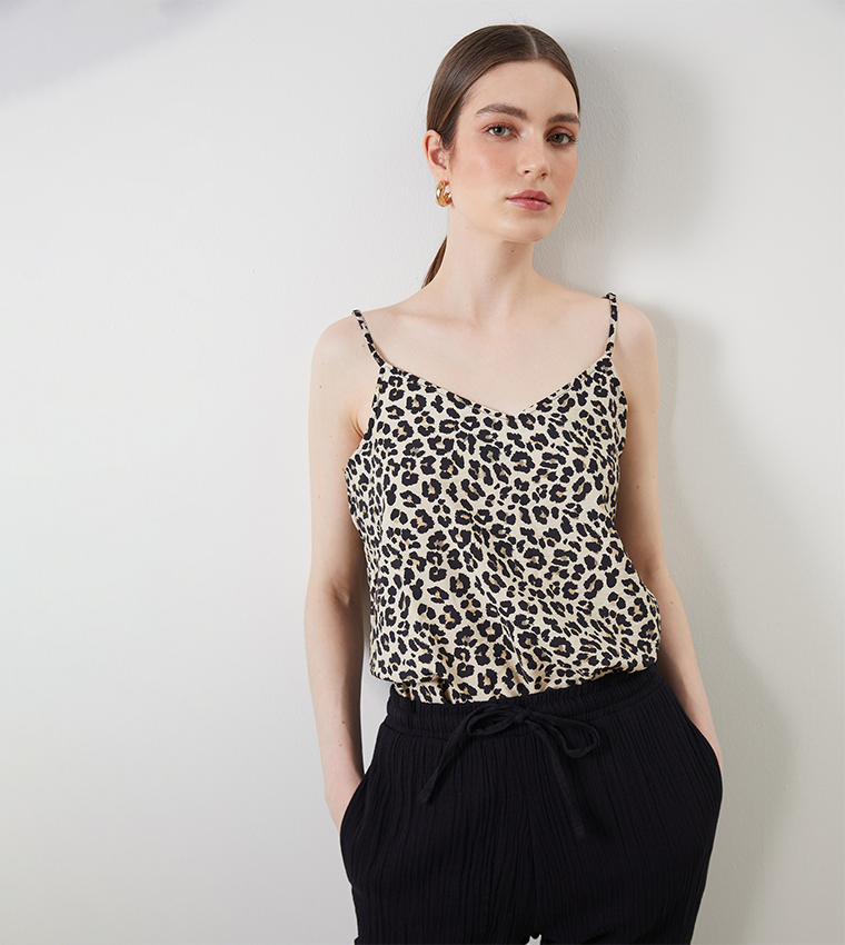 Strappy Tank Cheetah Print Tank Top Forever 21 Forever 21 Strappy