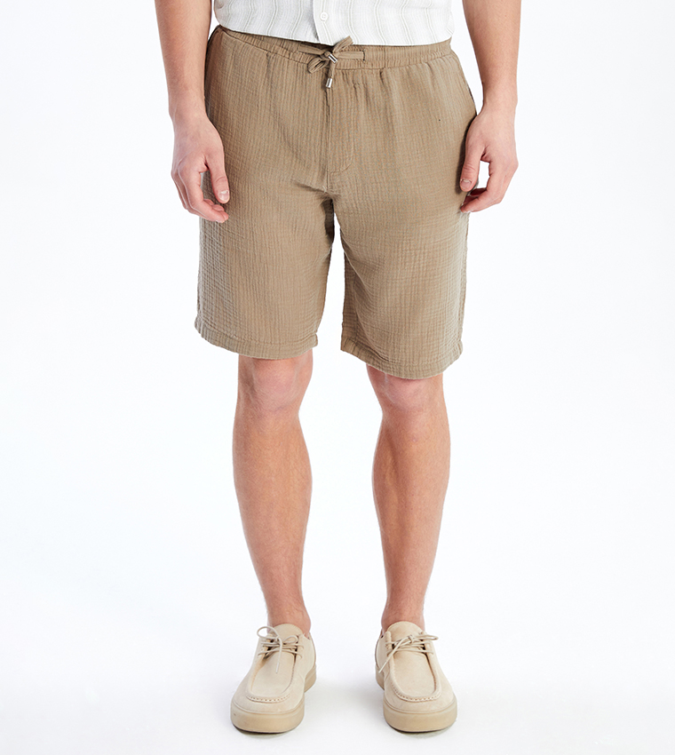 Drawstring Waist Regular Fit Shorts