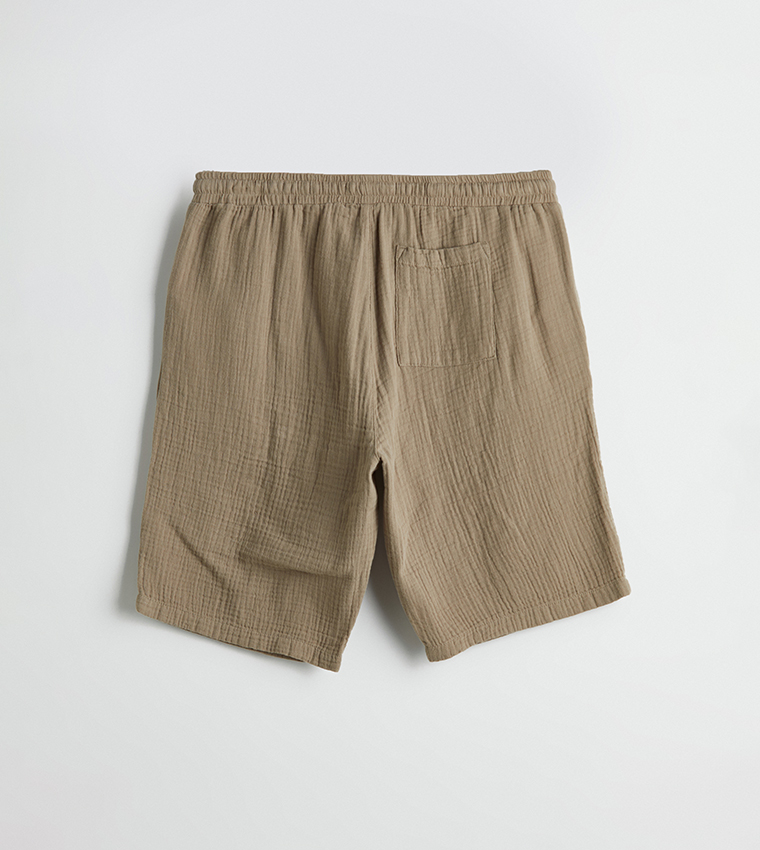 Drawstring Waist Regular Fit Shorts