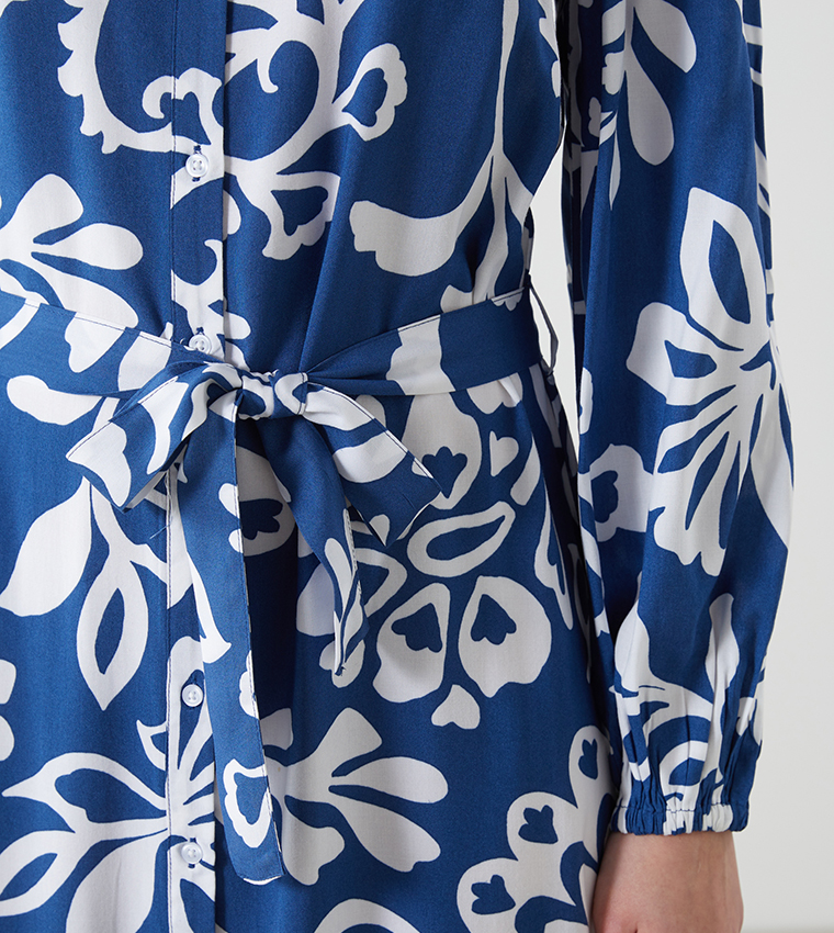 Printed Long Sleeves Maxi Dress