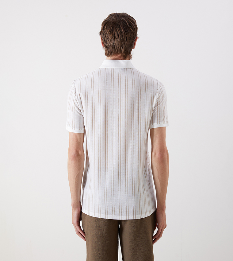 Striped Short Sleeves Polo T-Shirt