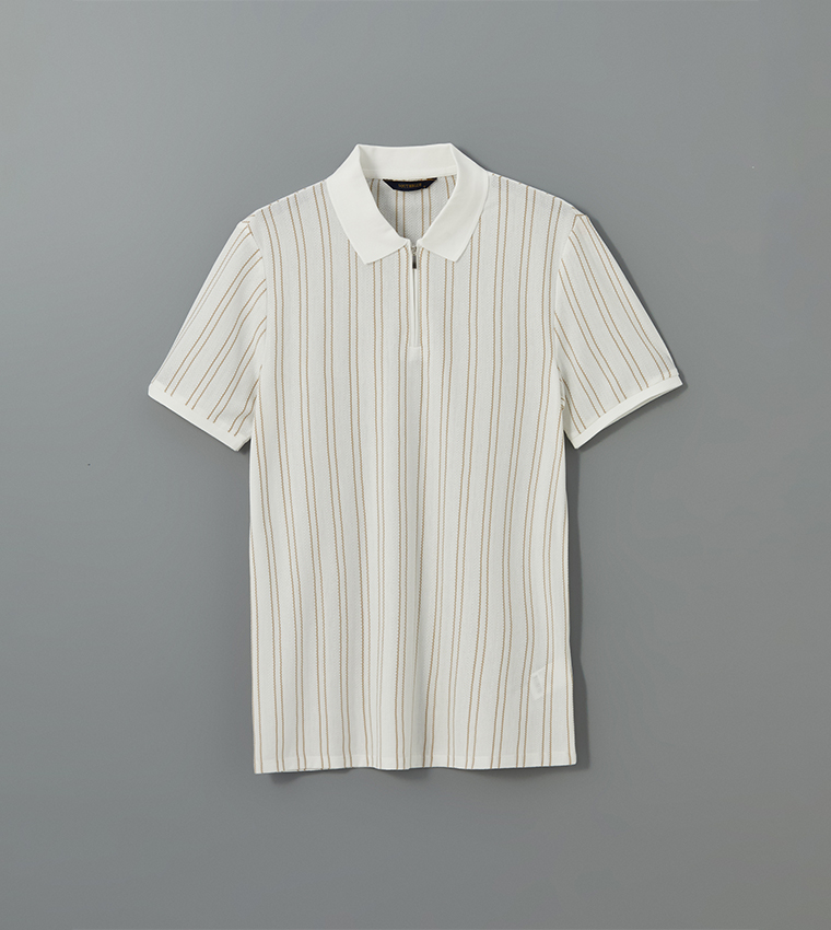 Striped Short Sleeves Polo T-Shirt