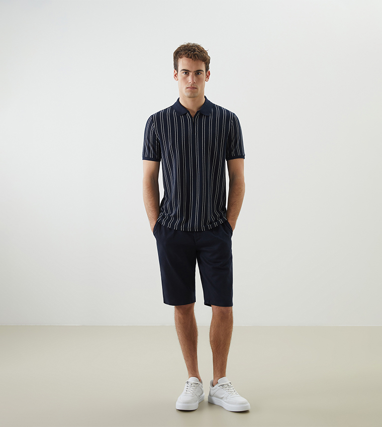 Striped Short Sleeves Polo T-Shirt