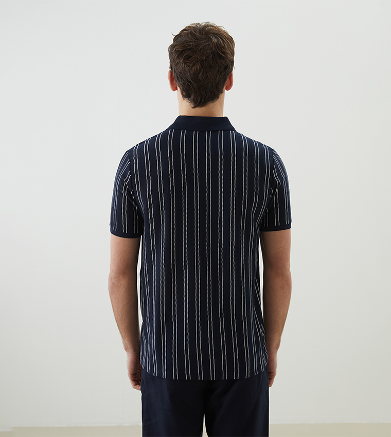 Striped Short Sleeves Polo T-Shirt