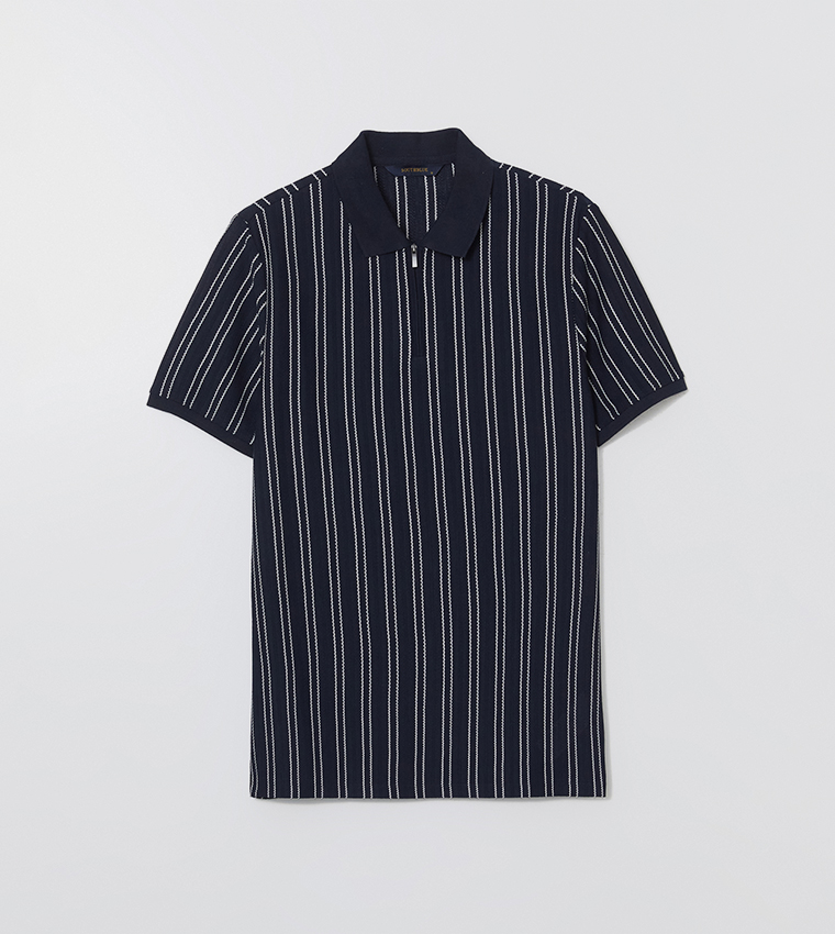 Striped Short Sleeves Polo T-Shirt