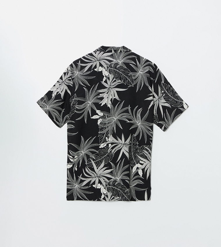 Patterned Viscose Regular Fit Short Sleeves Shirt
