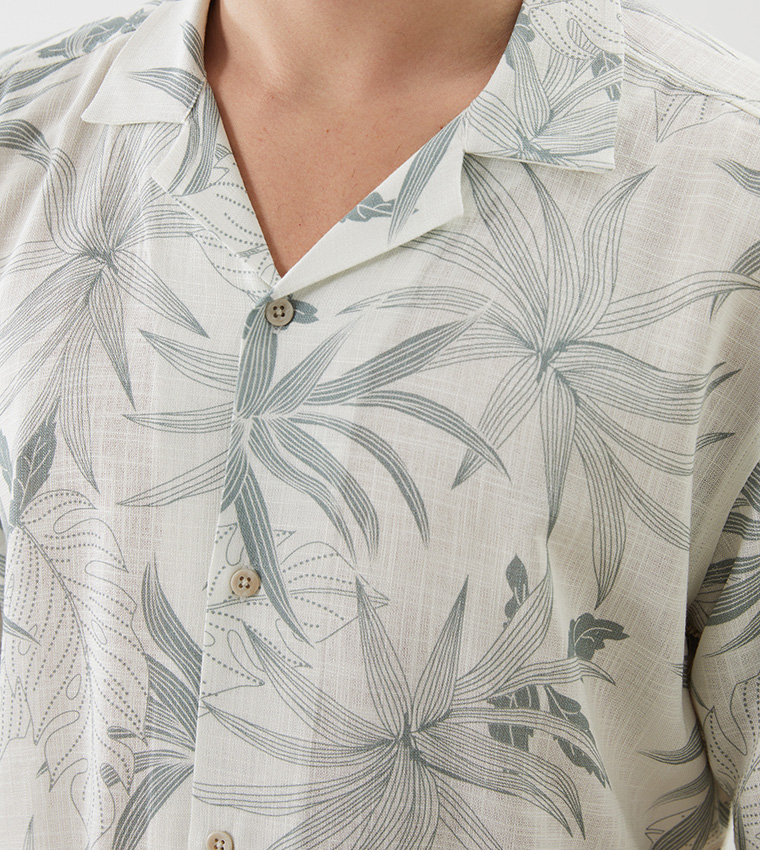 Printed Short Sleeves Viscose Shirt