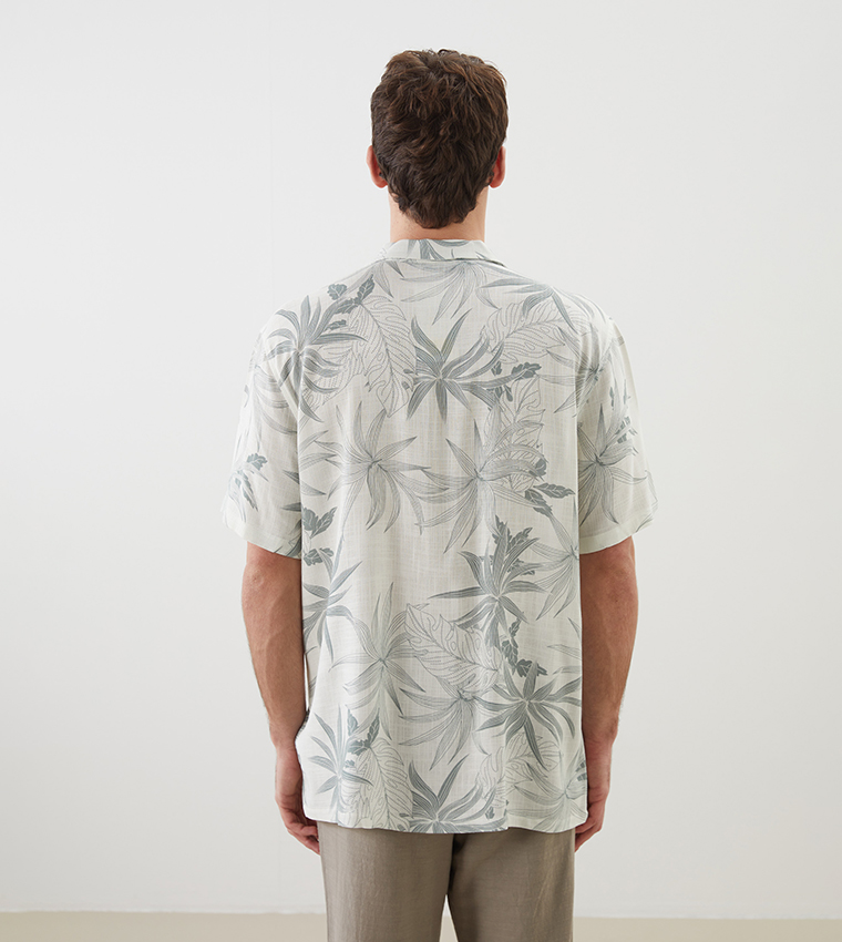 Printed Short Sleeves Viscose Shirt