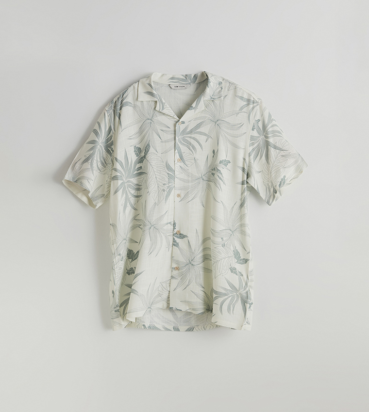 Printed Short Sleeves Viscose Shirt