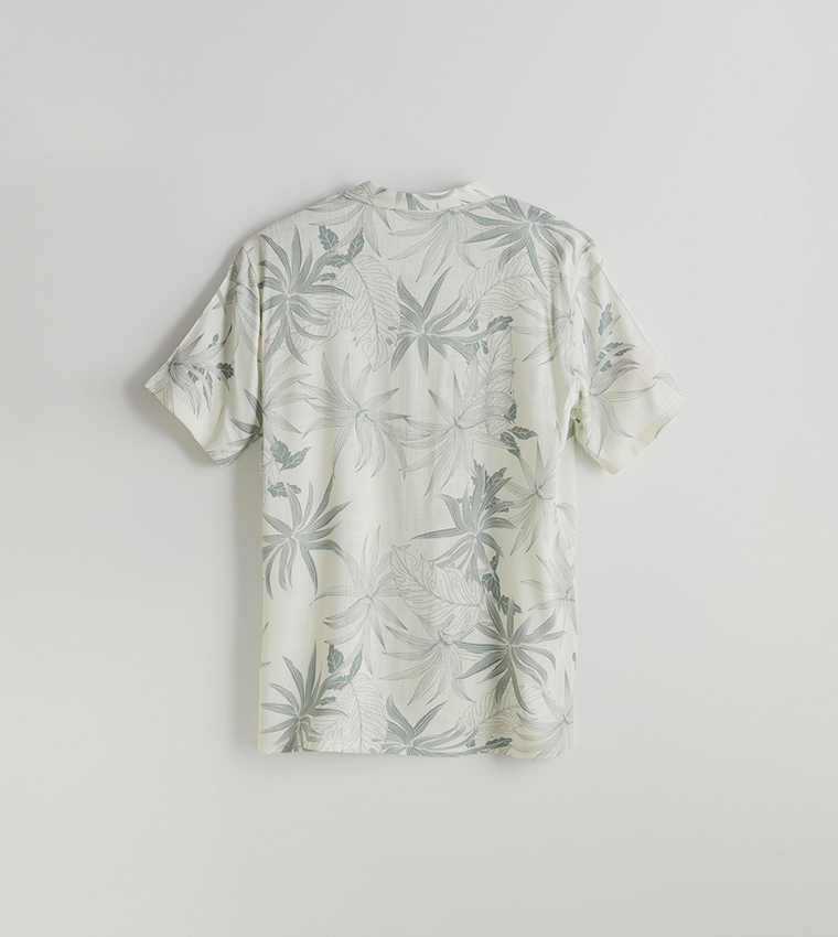 Printed Short Sleeves Viscose Shirt