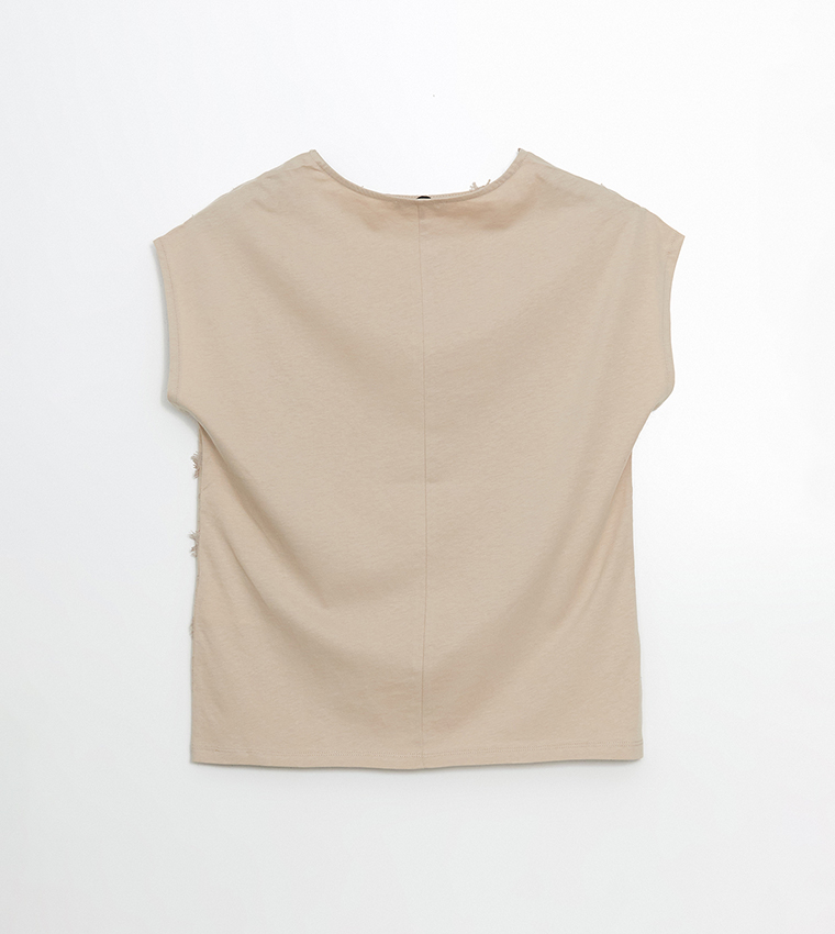 Embroidered Crew Neck Top