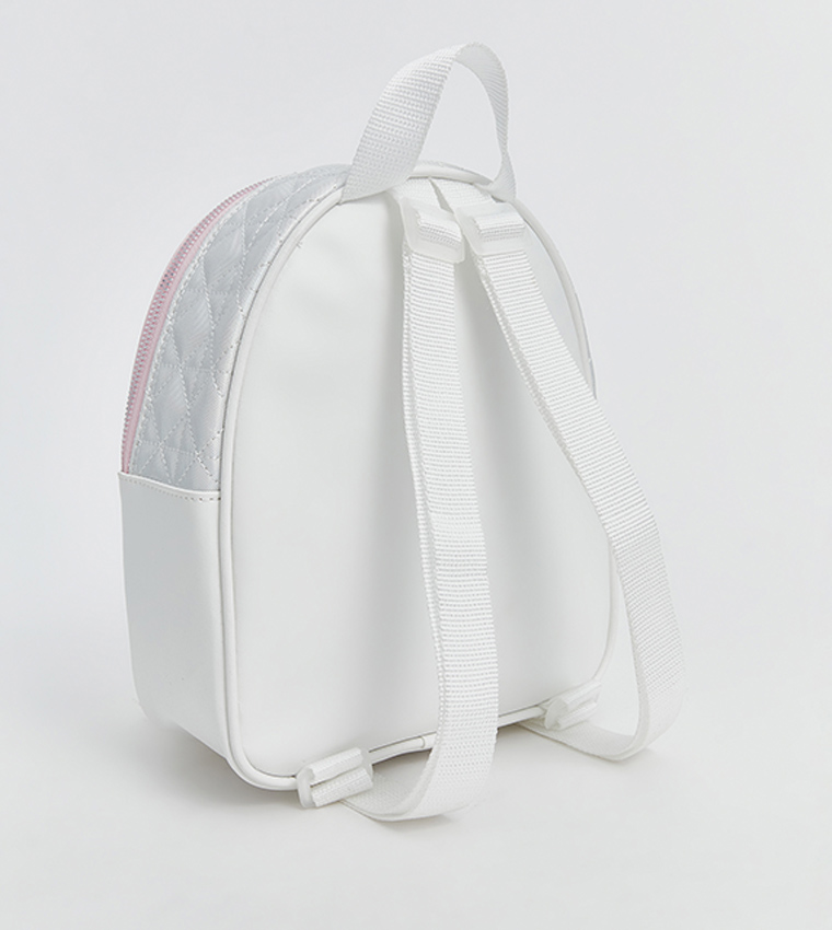 Quilted Pompom Detail Backpack