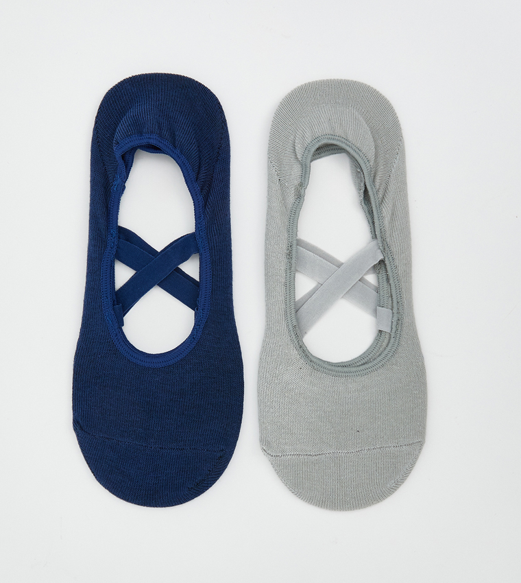 Pack of 2 Yoga and Pilates No Show Socks