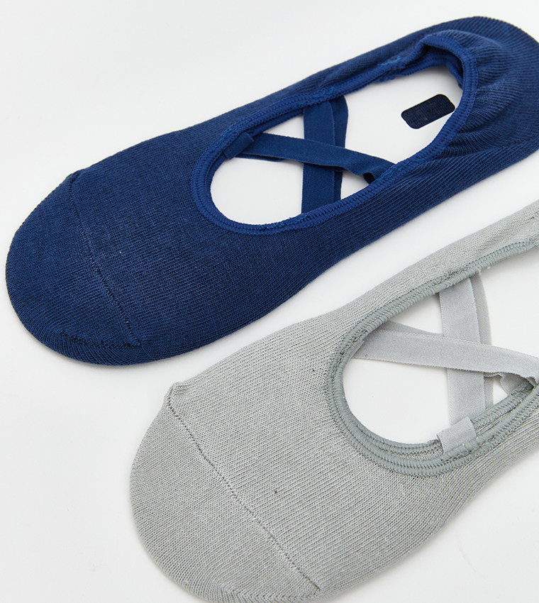 Pack of 2 Yoga and Pilates No Show Socks