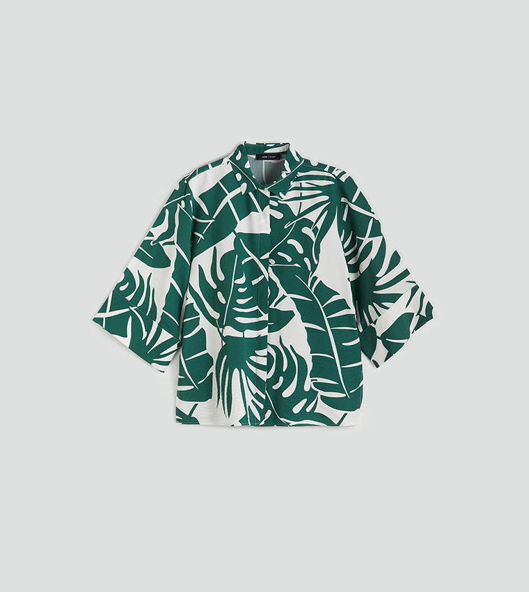 Patterned 3/4 Sleeves Shirt