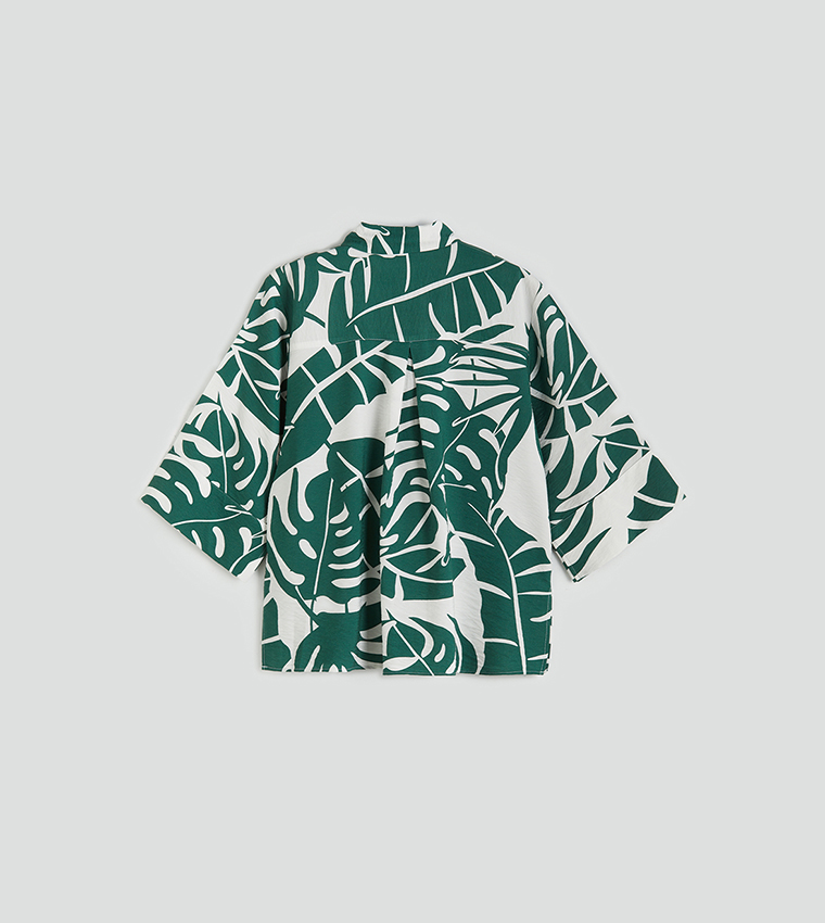 Patterned 3/4 Sleeves Shirt
