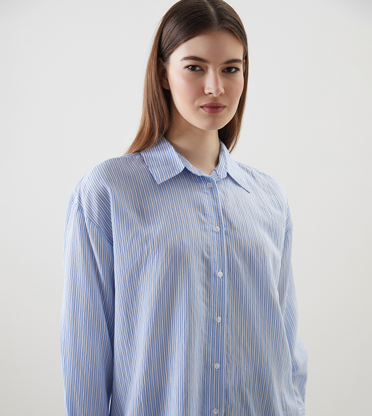 Striped Oversized Shirt Tunic