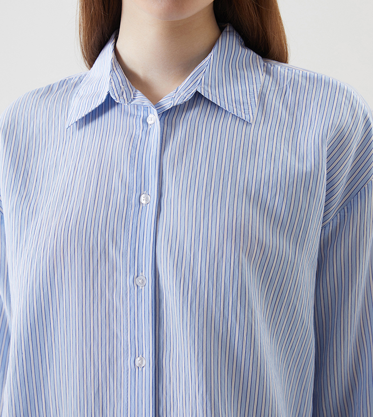 Striped Oversized Shirt Tunic