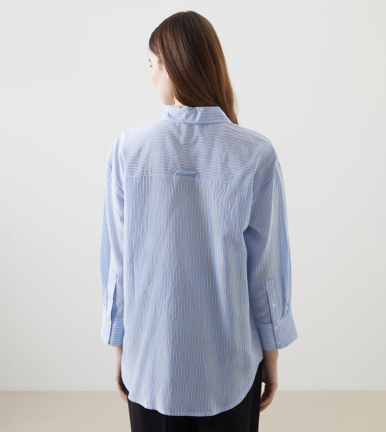 Striped Oversized Shirt Tunic