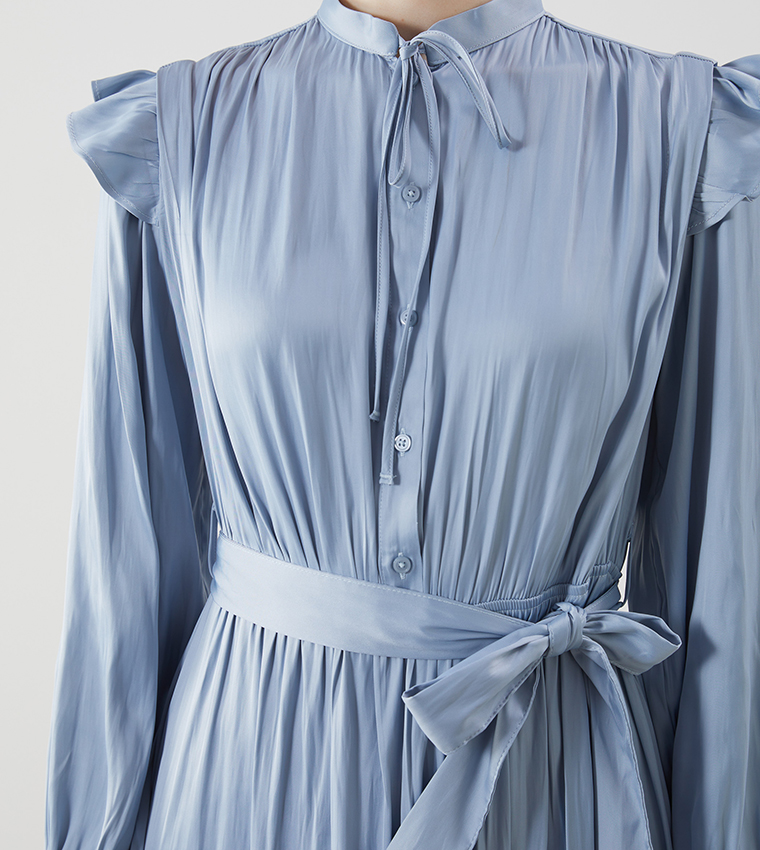 Ruched Long Sleeves Maxi Dress