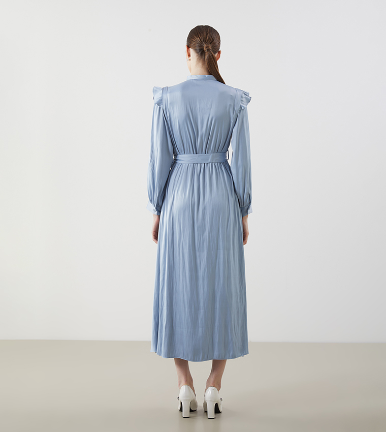 Ruched Long Sleeves Maxi Dress