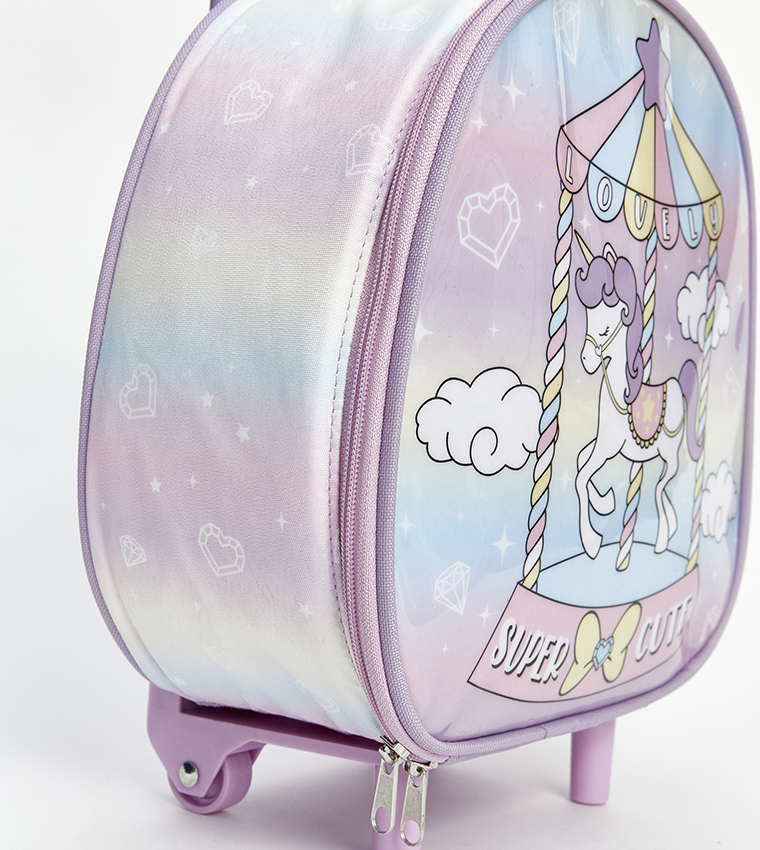Unicorn Printed Trolley Backpack