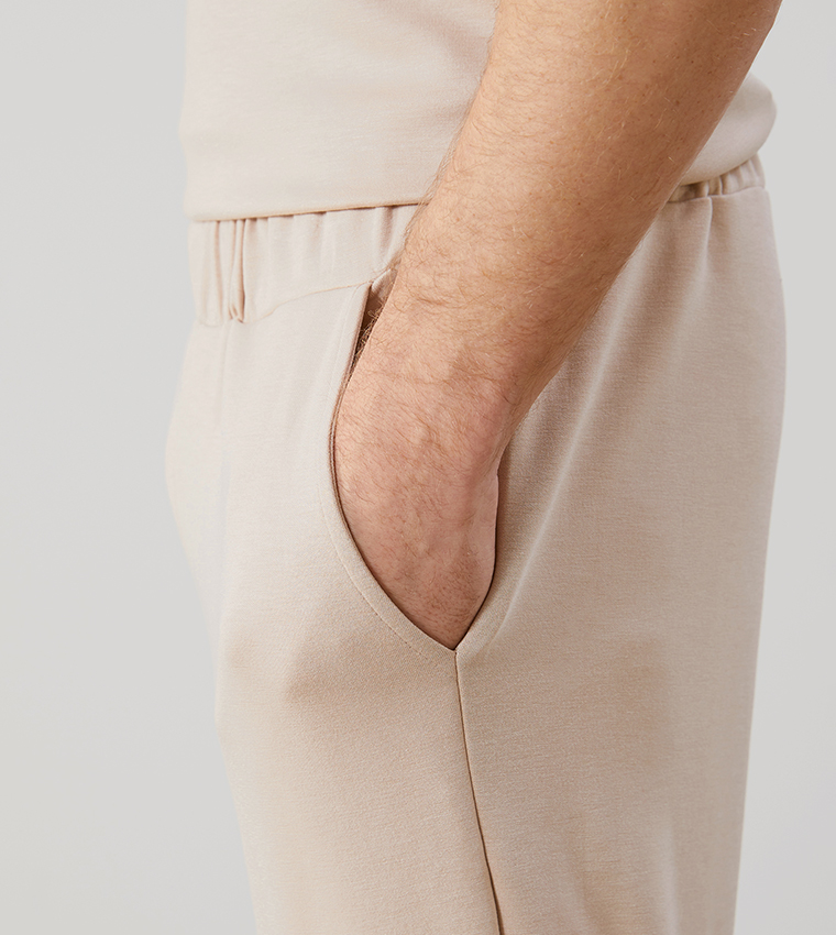 Solid Elastic Waist Sweatpants