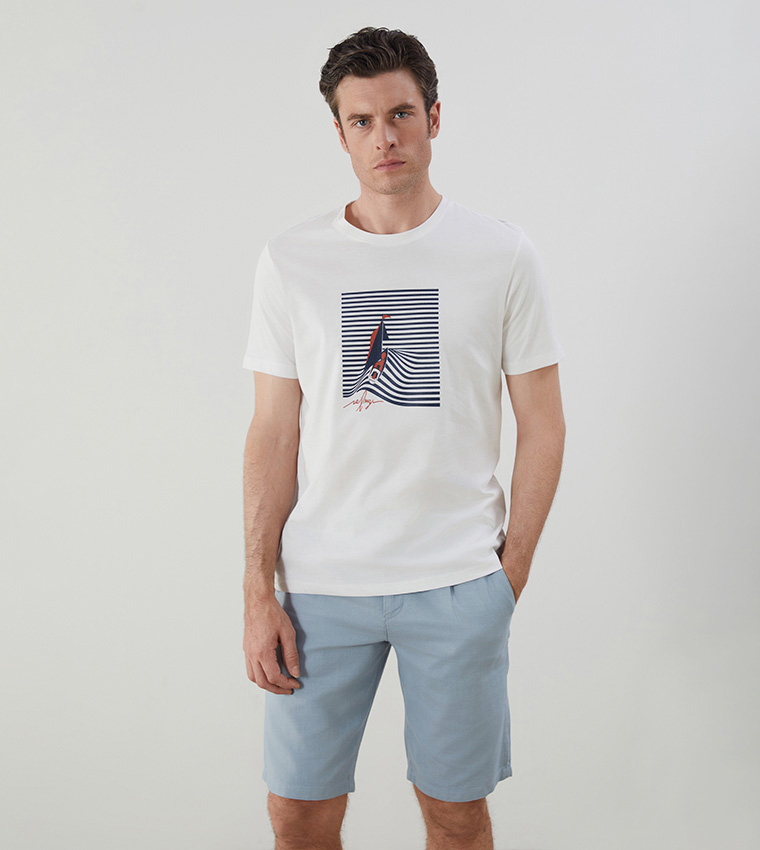 Printed Crew Neck Jersey T-Shirt