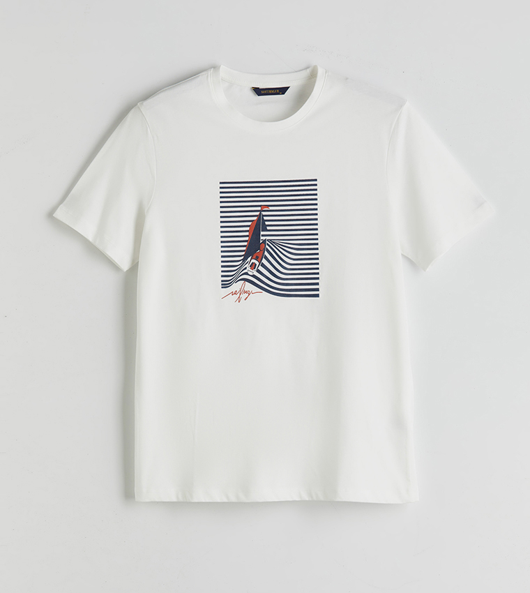Printed Crew Neck Jersey T-Shirt