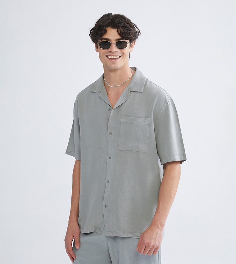 Regular Fit Long Sleeves Gabardine Shirt