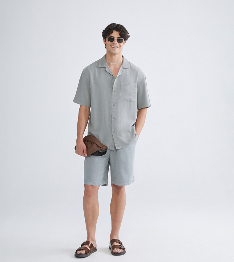 Regular Fit Long Sleeves Gabardine Shirt