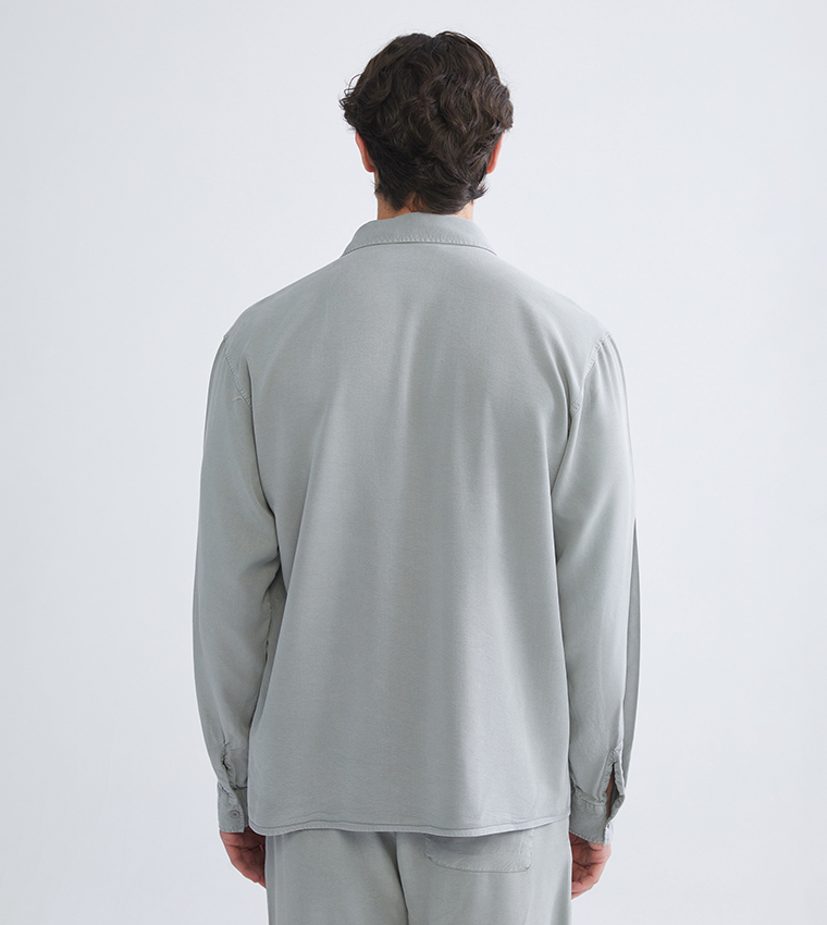 Regular Fit Short Sleeves Gabardine Shirt