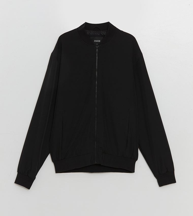 Solid Standard Fit College Collar Jacket