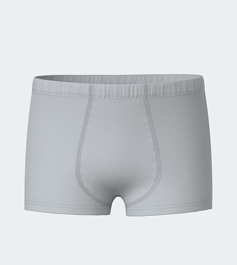 3-Pack Solid Elastic Waist Trunks