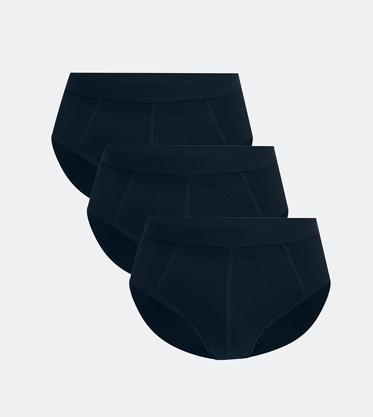 سروال داخلي بخصر مرن - 3 قطع 