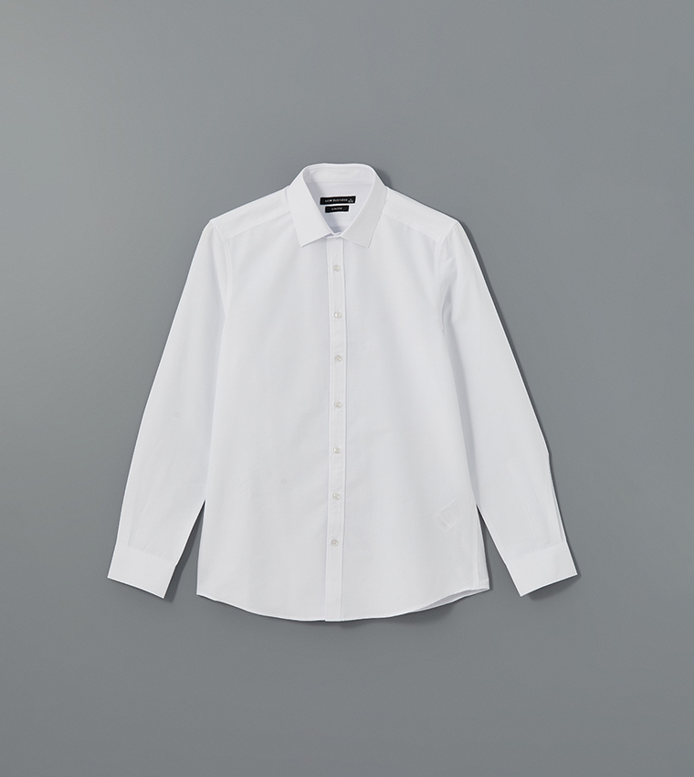 Solid Slim Fit Long Sleeves Poplin Shirt
