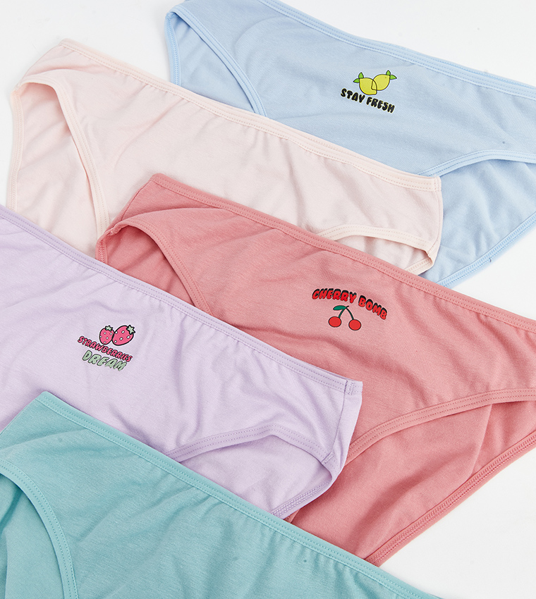 سروال بيكيني بطبعة - 5 قطع