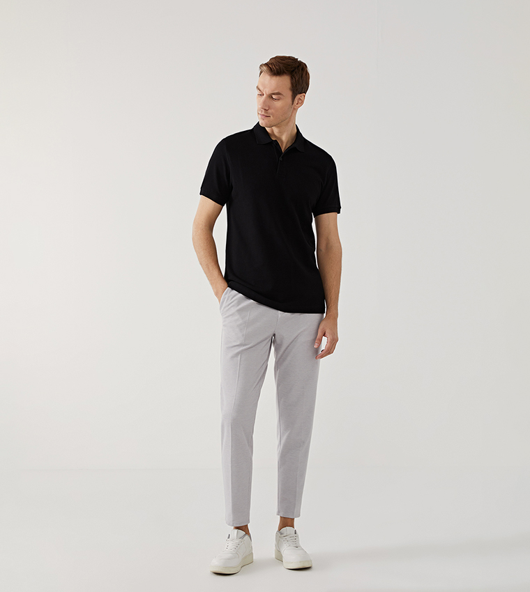 تيشيرت بولو سادة بكم قصير