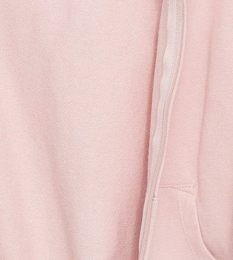 Long Sleeves Hooded Zippered Jacket