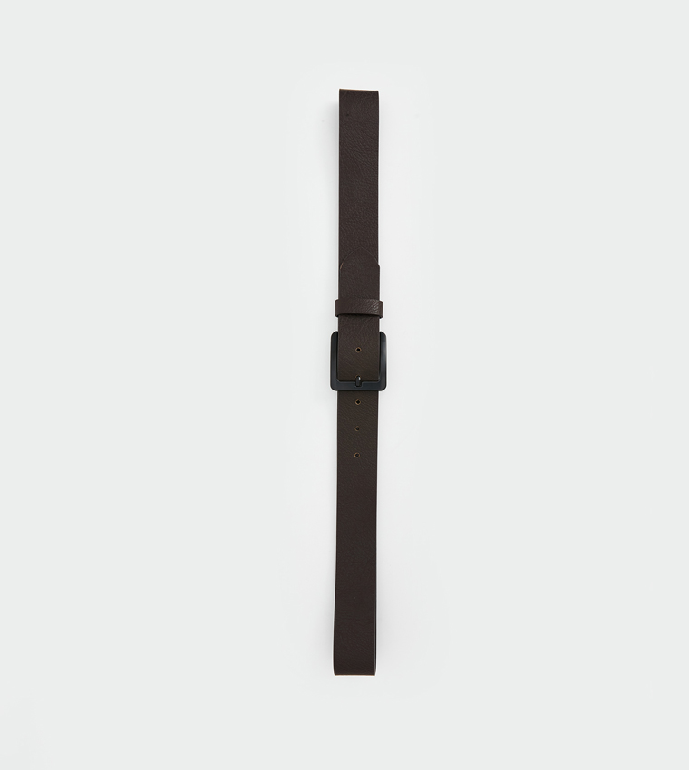 Pack of 2 Faux Leather Buckle Belts