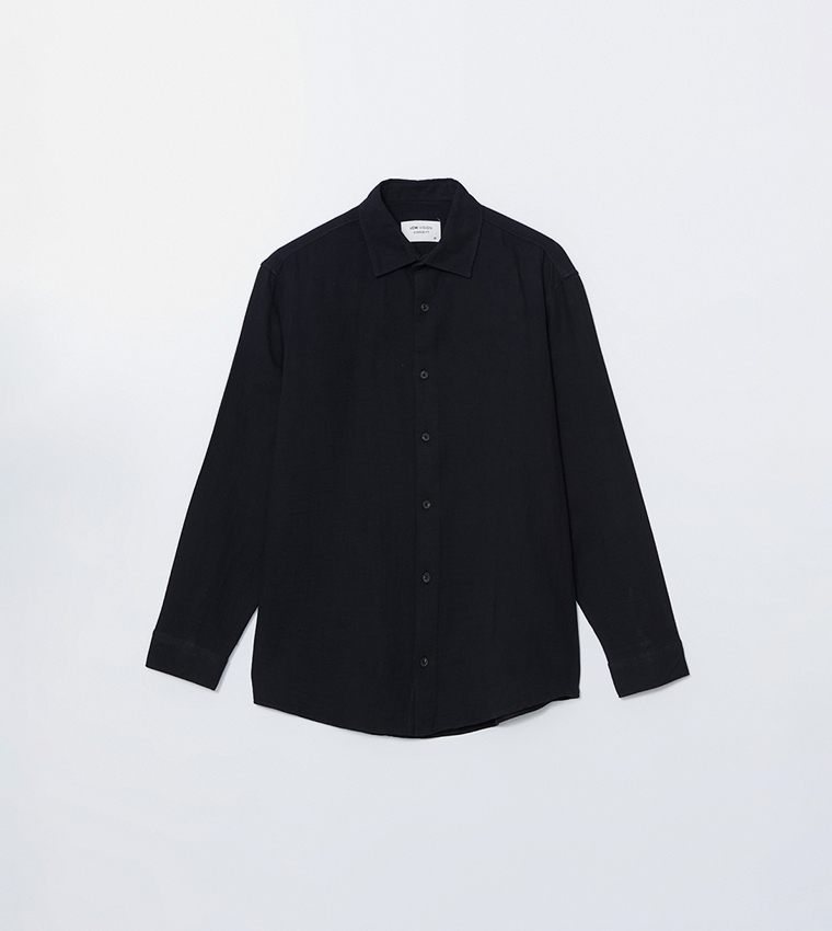 Solid Long Sleeves Relaxed Fit Shirt