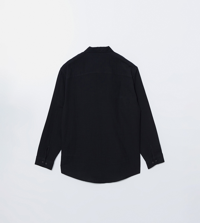 Solid Long Sleeves Relaxed Fit Shirt