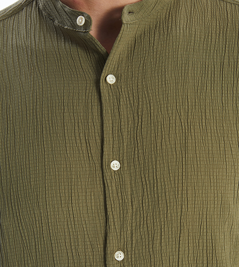 Textured Long Sleeves Casual Shirt