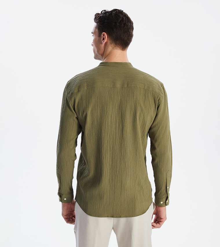 Textured Long Sleeves Casual Shirt